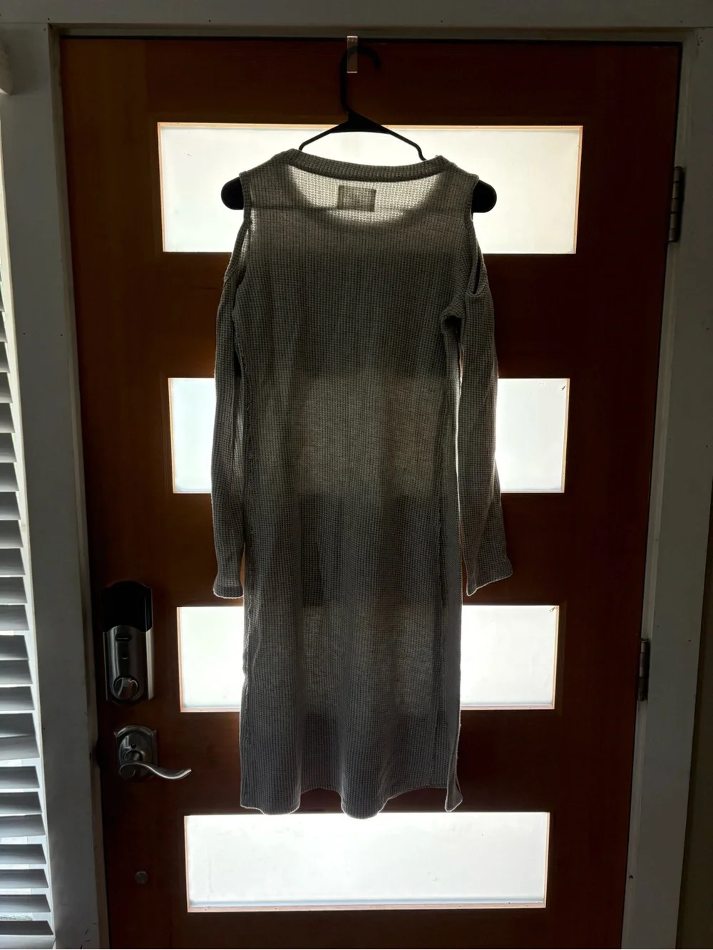 Sleeveless Waffle Knit Maxi Dress in Light Gray